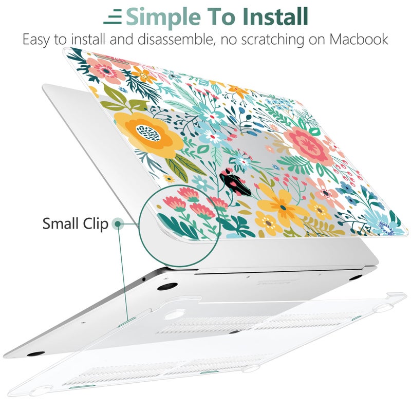TWOLSKOO Case for MacBook Air 13.3 Inch (Old Version 2018â€“2021, Models: M1 A2337, A2179, A1932) â€“ Hard Shell Case with Screen Protector & Keyboard Cover, Abstract Flower - Image 3